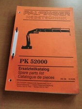 Spare parts list Palfinger PK 52000 hydraulic loader crane 1994 hydraulic crane list