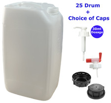 25L WATER JERRYCAN PLASTIC CONTAINER JERRICAN FOOD SAFE DRUM SCREW TAP CAP PUMP