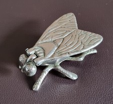Vintage Metal Fly Ashtray Vesta Trinket Box Insect Bug Novelty Quirky Gift