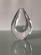 Orrefors Crystal Glass Vase Teardrop Sven Palmquist Palmqvist Swedish Vintage