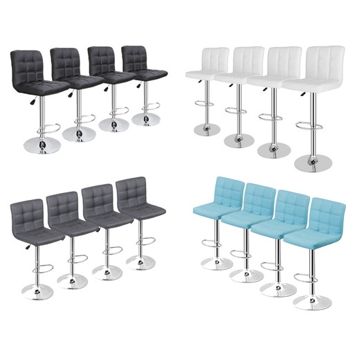 Bar stools set pu leather - 4,