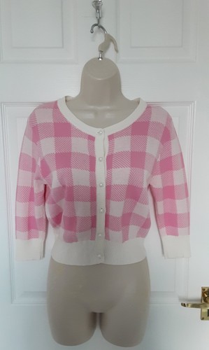 Collectif pink check - , cardigan