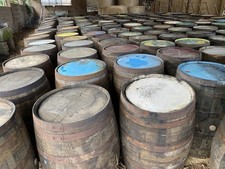 Solid Oak Whiskey Barrels Upcycle Bar Tables, Garden Planters, 100s Available