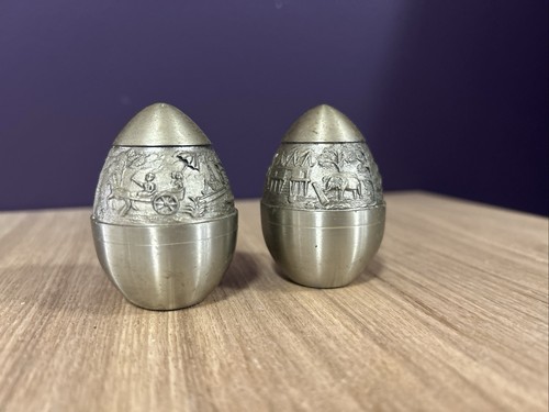 Pewter salt pepper shakers - salt, &