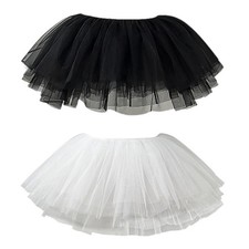 Women 6 Layer Petticoat Skirt Crinoline Underskirt Short Length Half Slips Dress