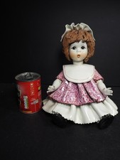 Vintage LARGE Lino Zampiva Porcelain Doll Figurine With Spaghetti Hair Italy