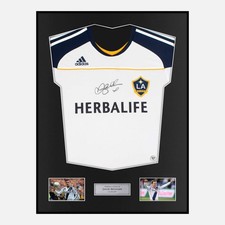 Framed David Beckham Signed LA Galaxy Shirt 2010-11 Home [Classic]