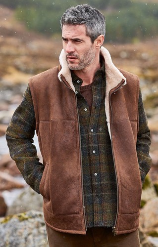 Men cognac premium sheepskin - men's,
