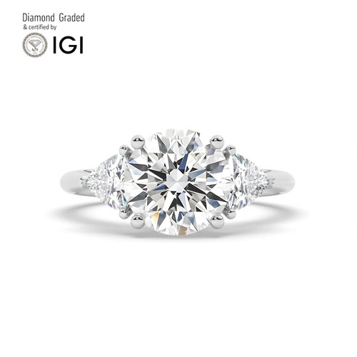 Round diamond trilogy - trilogy, 14k