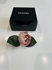 Chanel Silk Rose Brooch Vintage Authentic