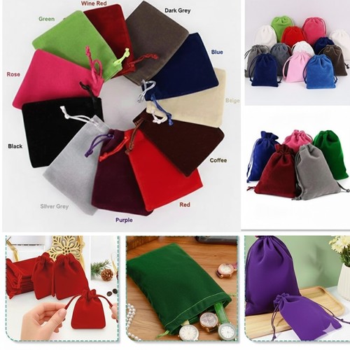 Small soft velvet drawstring - velvet,