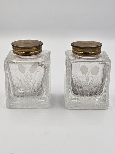 Art deco perfume bottles pair - art,