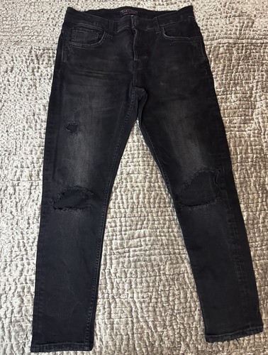 Zara man black distressed - black,