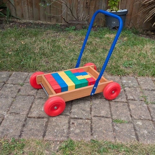 Vintage wooden pushalong baby - vintage,