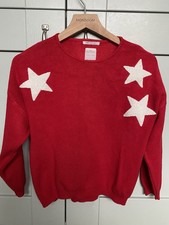 Beautiful ZARA KNITTED JUMPER AGE 8 Yrs RED WITH WHITE STARS Viscose Polyamide.