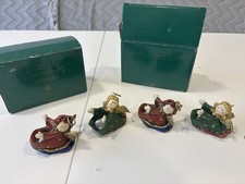 Vintage Avon Ceramic Christmas Angel Napkin Holders (Set of 2) X2 4 Total New