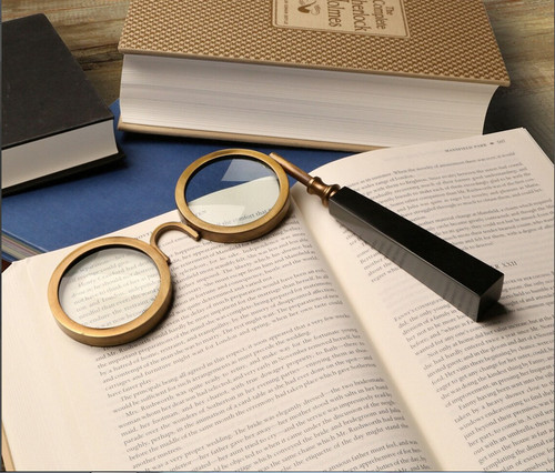 Brass handheld magnifier - brass,