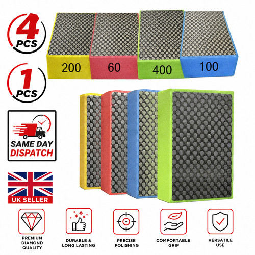 Diamond hand polishing pads - 4x,