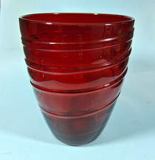 Vintage Red Glass Vase. 17cm