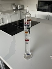 Galileo Freestanding Glass Thermometer Temperature Gauge 7 Colourful Bulbs 45cms