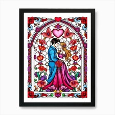 Stained Glass Love Couple Art