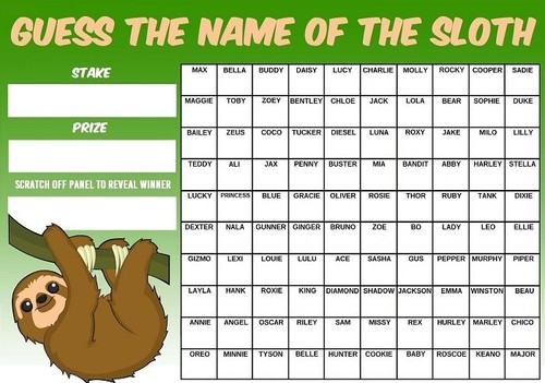 Guess the name sloth - a3,