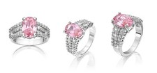 PINK & WHITE OVAL CUBIC