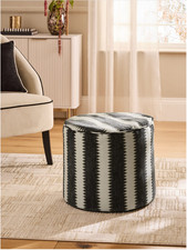 Next Black/White ZigZag Pouffe