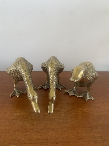 Vtg brass goose duck - goose, figurines
