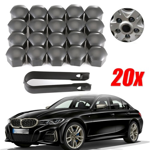 20x 17mm grey wheel nut - 17mm, caps