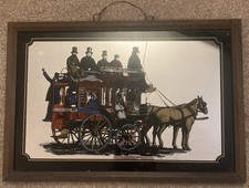 Vintage London Mirror. Bayswater Coach Framed