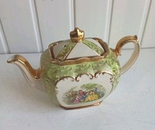 Teapot Vintage Sadler With Regency Painting Scene 1939 CS