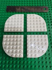 Lego 4 x WHITE BASEPLATE Plate Round Corner 6 x 6 LEGO CITY (rare colour)