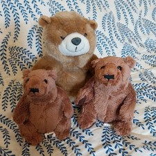 3x Charmin & John West Bear Family 8" 15cm Plush Soft Toy Bundle Mum & Kids b6
