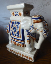 Elephant Ceramic Jardiniere Plant Pot Stand   10" Tall