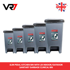 Pedal Bin Kitchen Waste Plastic Bathroom Slim Rubbish Dustbin Foot Home Office 