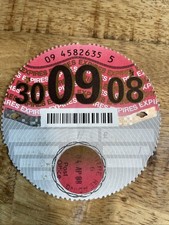 Old Tax Disc September 2008 Tax Disc ( Barcode)