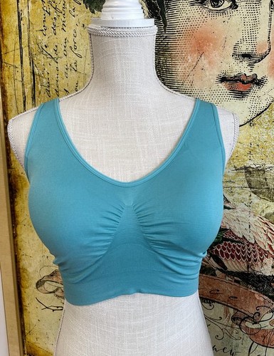 Rhonda shear bra teal seamless - shear,