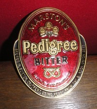 Marstons Pedigree Bitter Brass Hand Pump Clip Badge Pub Den Home Bar Beer Ale