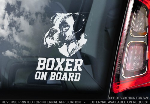 Boxer dog car - boxer, sticker