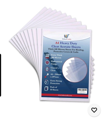 Acetate sheets clear heavy - clear,