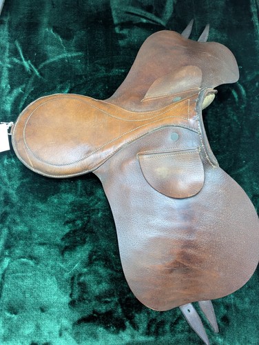 Child leather pac saddle - leather, 15"