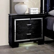 Black LED Nightstand w/ Drawer