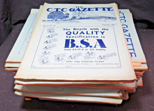 Job Lot of 60+ Vintage "C T C Gazette" Cycling Magazines. 1930s - 1950s. inc WW2