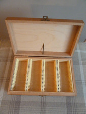 Good Vintage WOOD 35mm Photographic Slide Box Case for 100 slides
