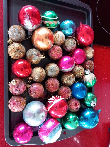 Vintage christmas baubles - vintage,