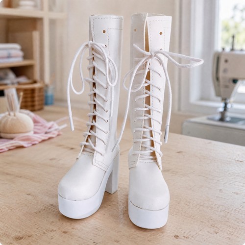 Lace platform boots - platform,