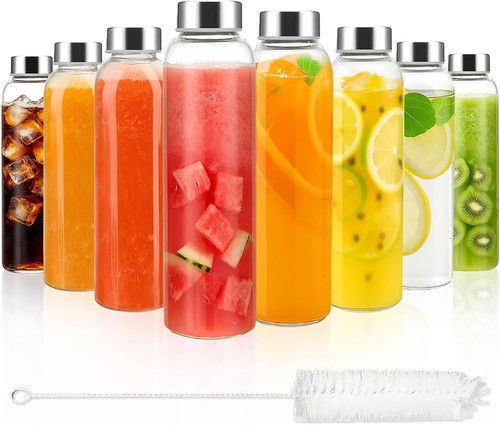 8pcs glass juice bottles with - glass,