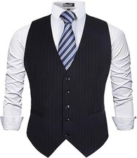 Mens Pinstripe Fitted Business