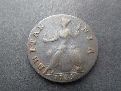1739 george half penny nice - george,